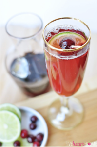 Cranberry Pomegranate "Bellinis" With Lime
